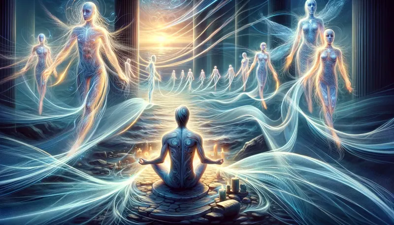 Imagem que representa a Lei da Sintonia Vibracional dos Espíritos Não Encarnados com um Médium ou outros Espíritos Não Encarnados.
